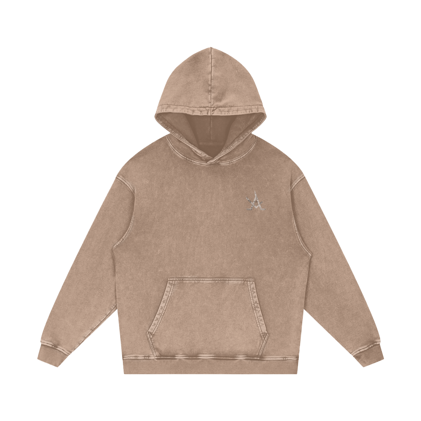 Logo Acid Wash Oversize Hoodie - Aura Linen