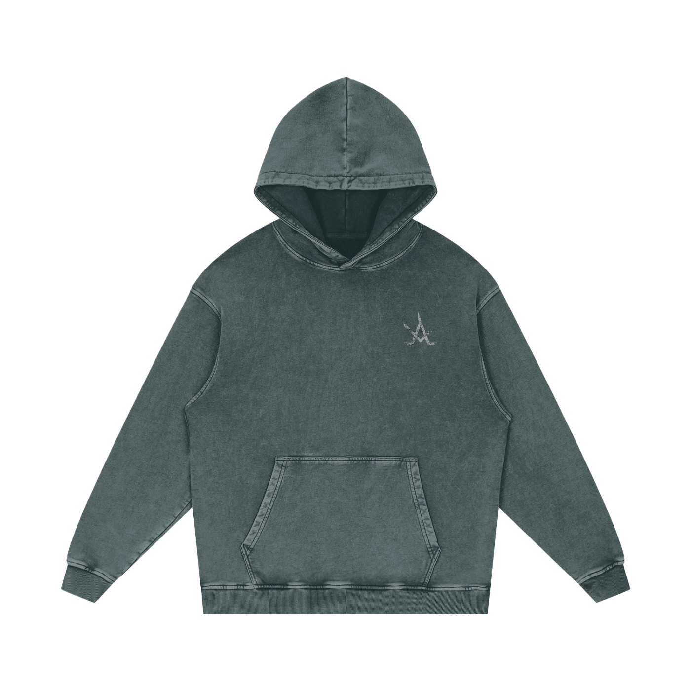 Logo Acid Wash Oversize Hoodie - Aura Linen