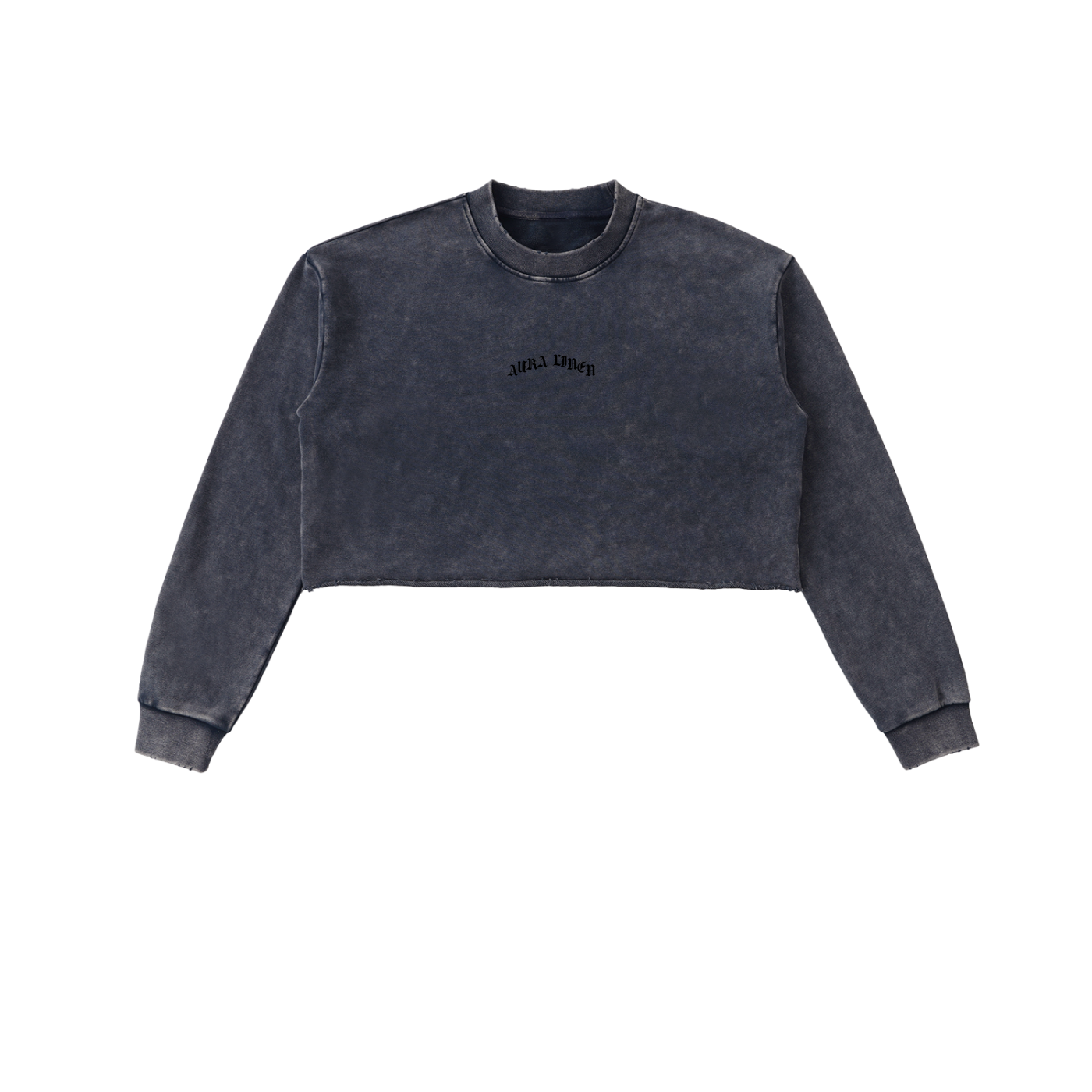 Raw Edge Cropped Sweatshirt - Aura Linen