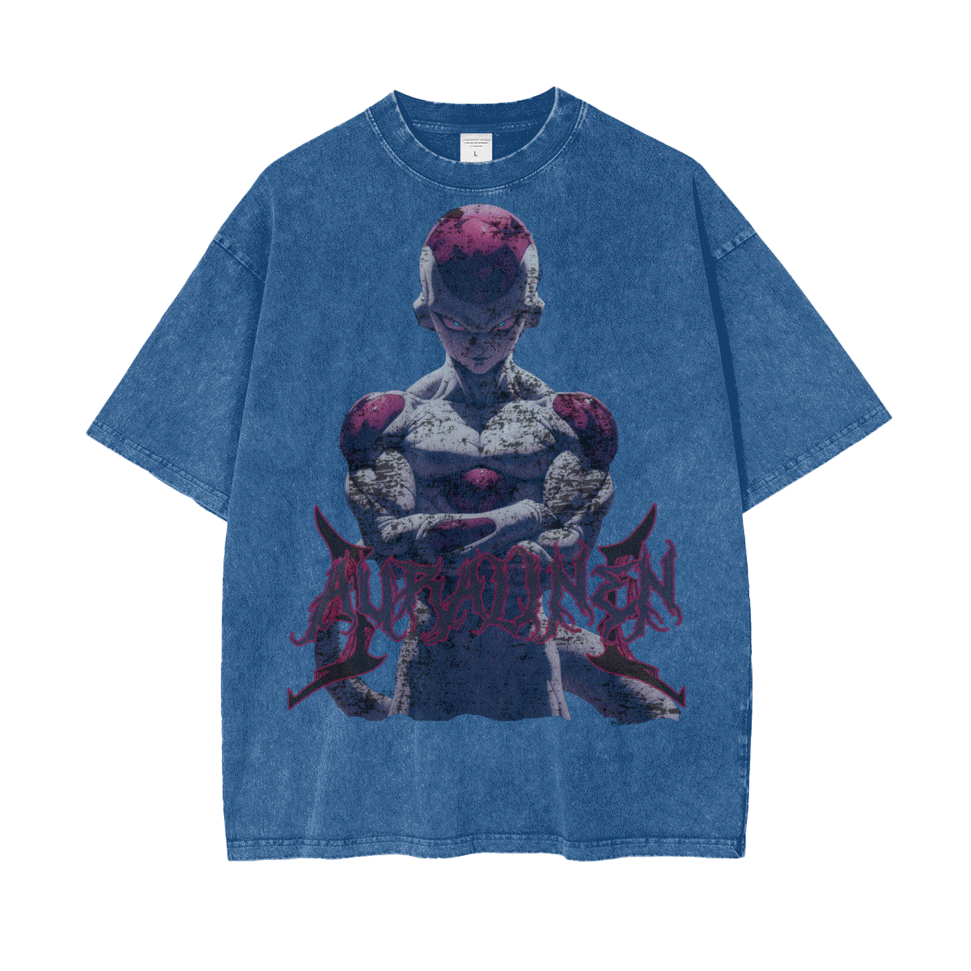 Freeza Aura Tee casual cotton short sleeve t-shirt with drop shoulder and snow wash finish