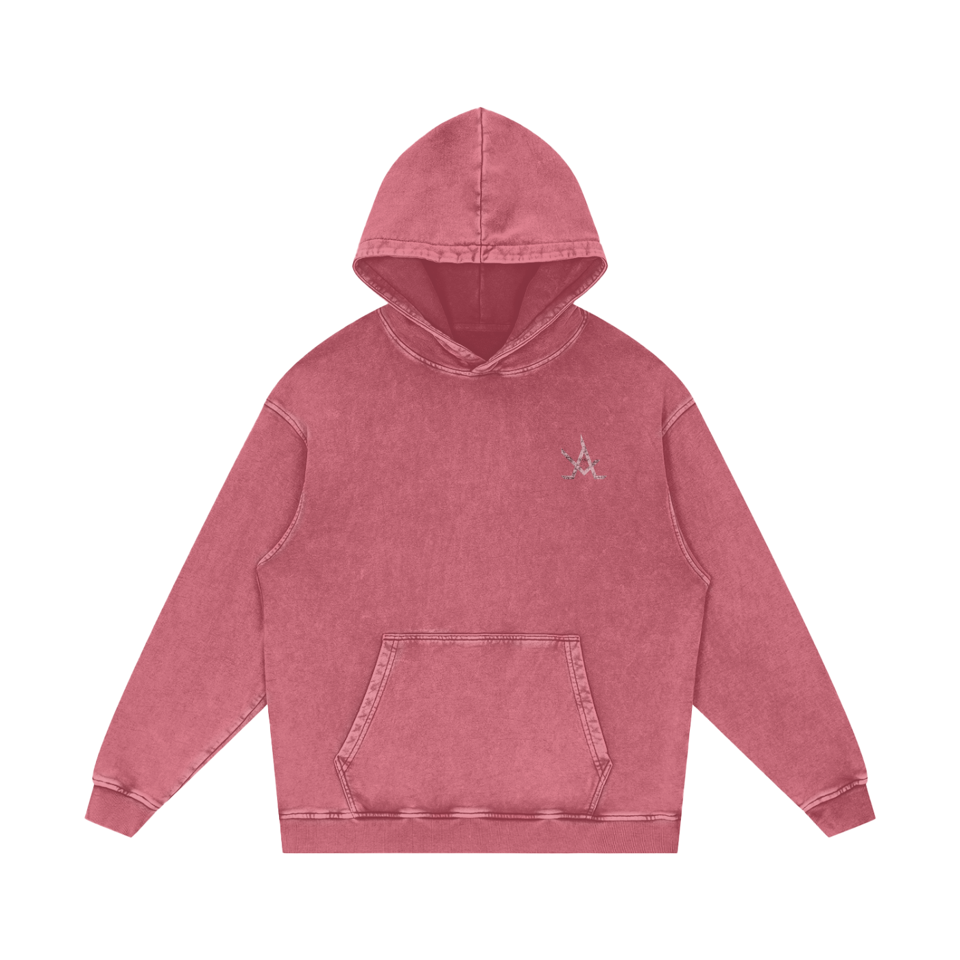 Logo Acid Wash Oversize Hoodie - Aura Linen