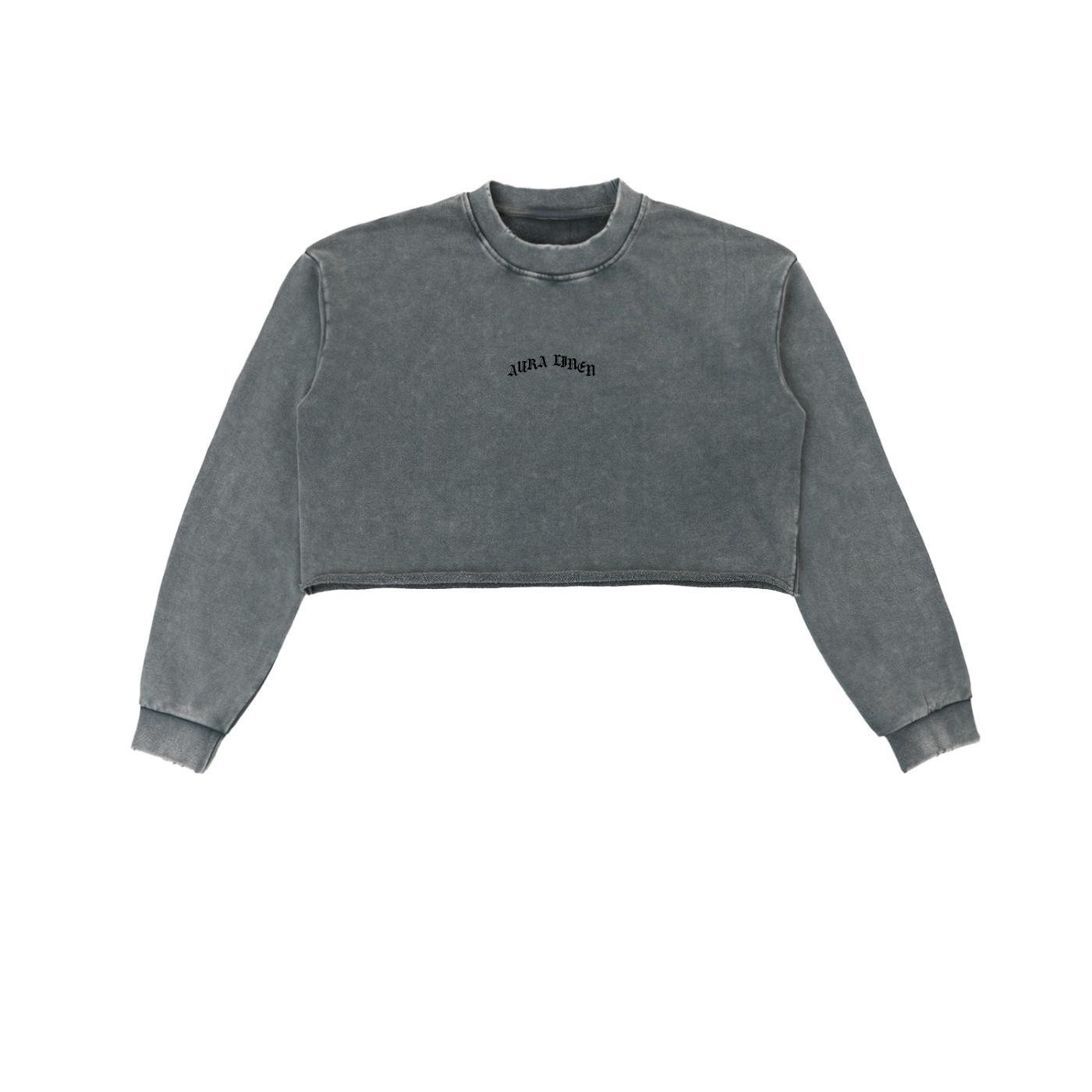 Raw Edge Cropped Sweatshirt - Aura Linen
