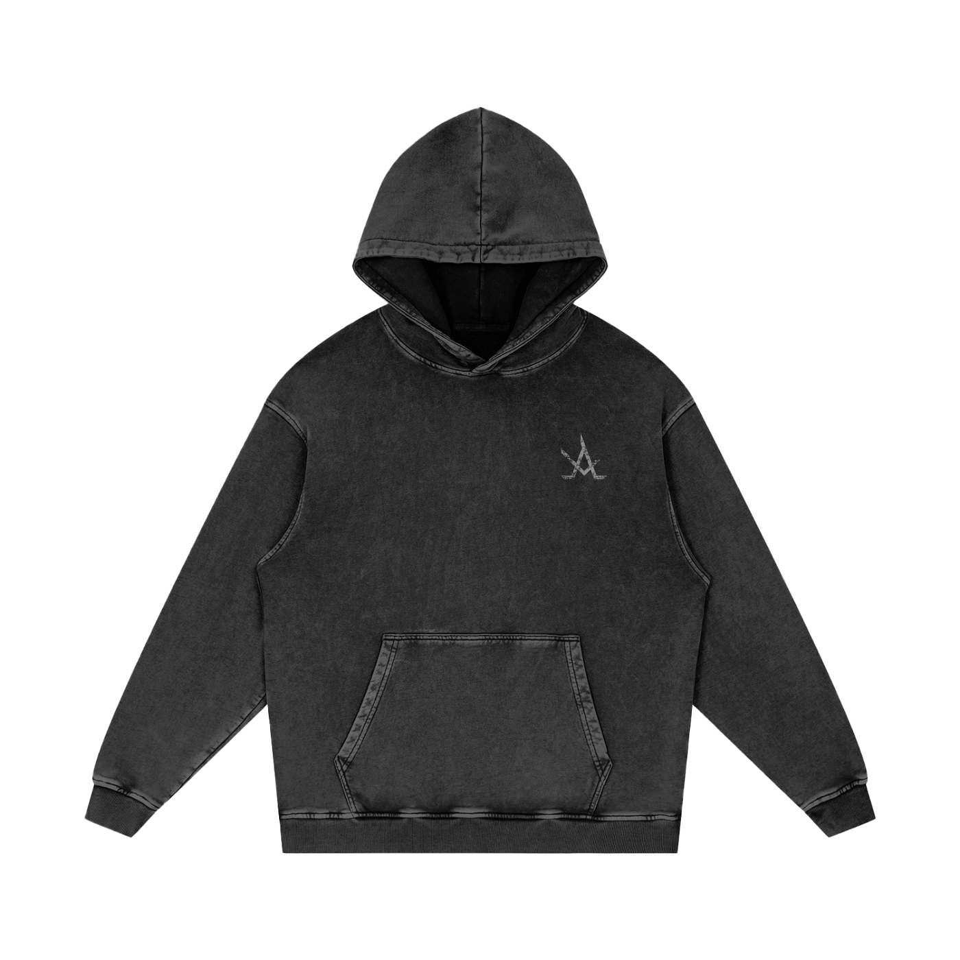 Logo Acid Wash Oversize Hoodie - Aura Linen