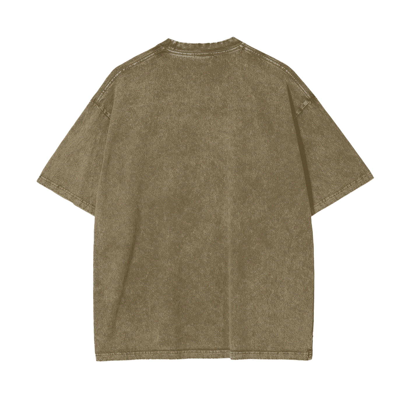 Back view of Freeza Aura Tee oversized short sleeve cotton t-shirt in washed brown color