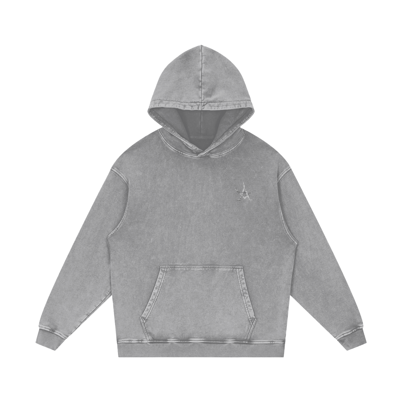 Logo Acid Wash Oversize Hoodie - Aura Linen