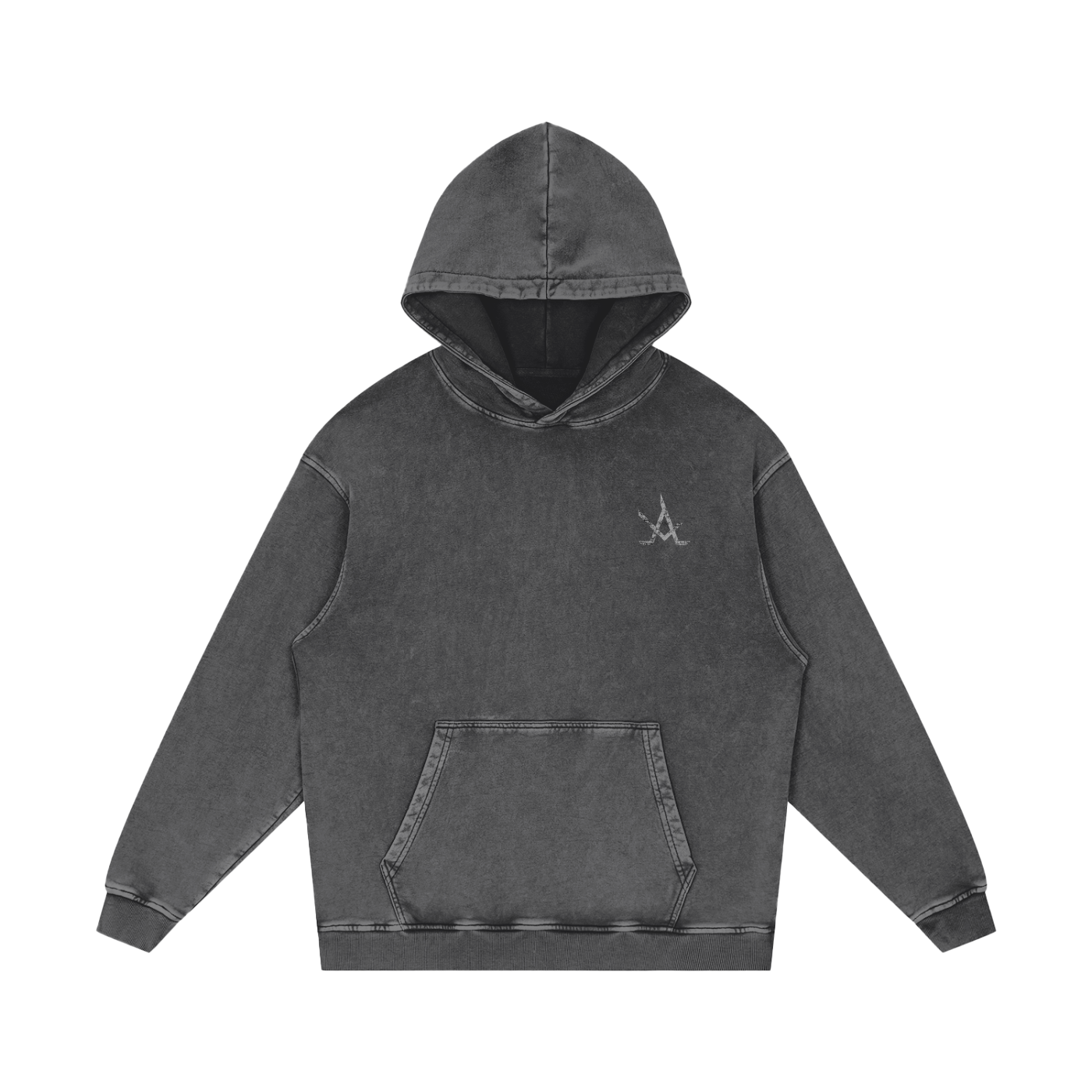 Logo Acid Wash Oversize Hoodie - Aura Linen