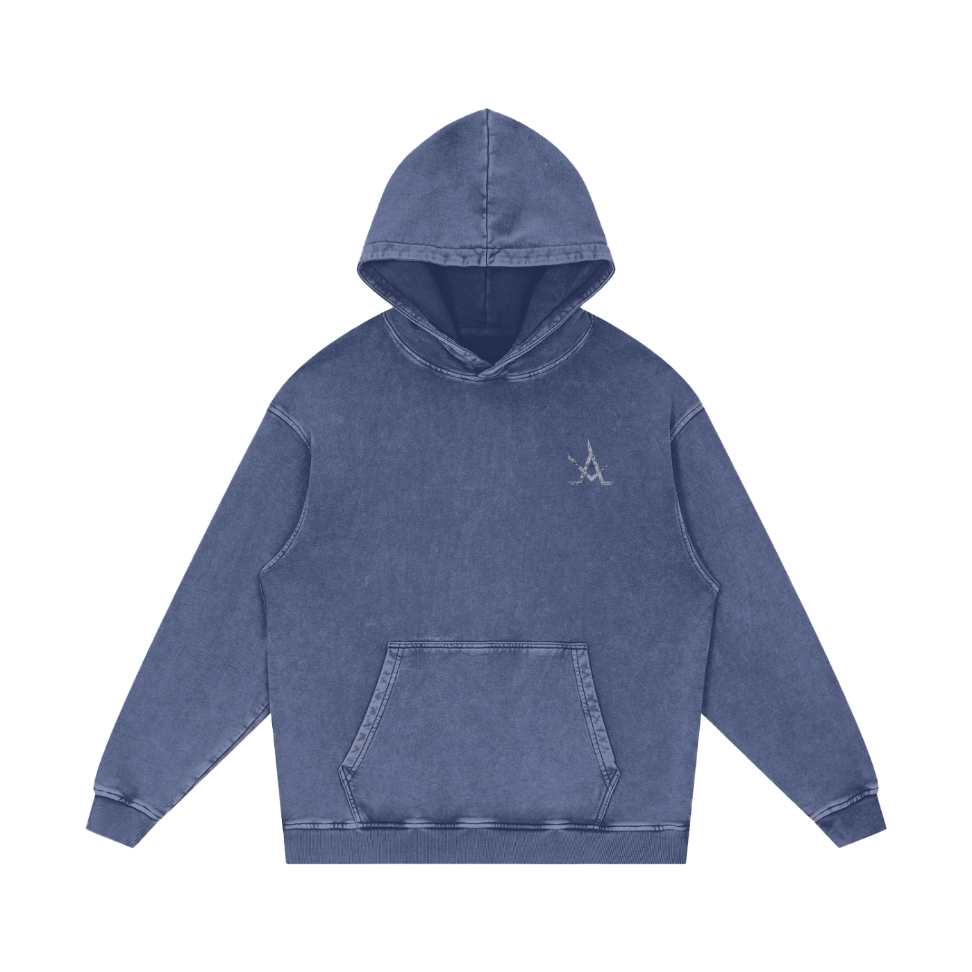 Logo Acid Wash Oversize Hoodie - Aura Linen