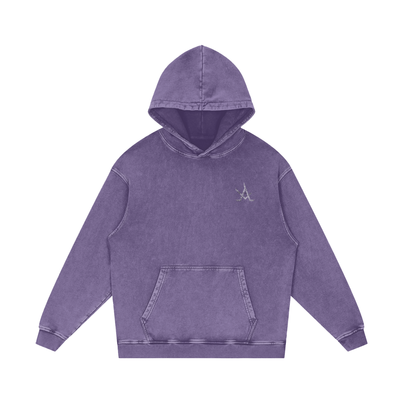 Logo Acid Wash Oversize Hoodie - Aura Linen