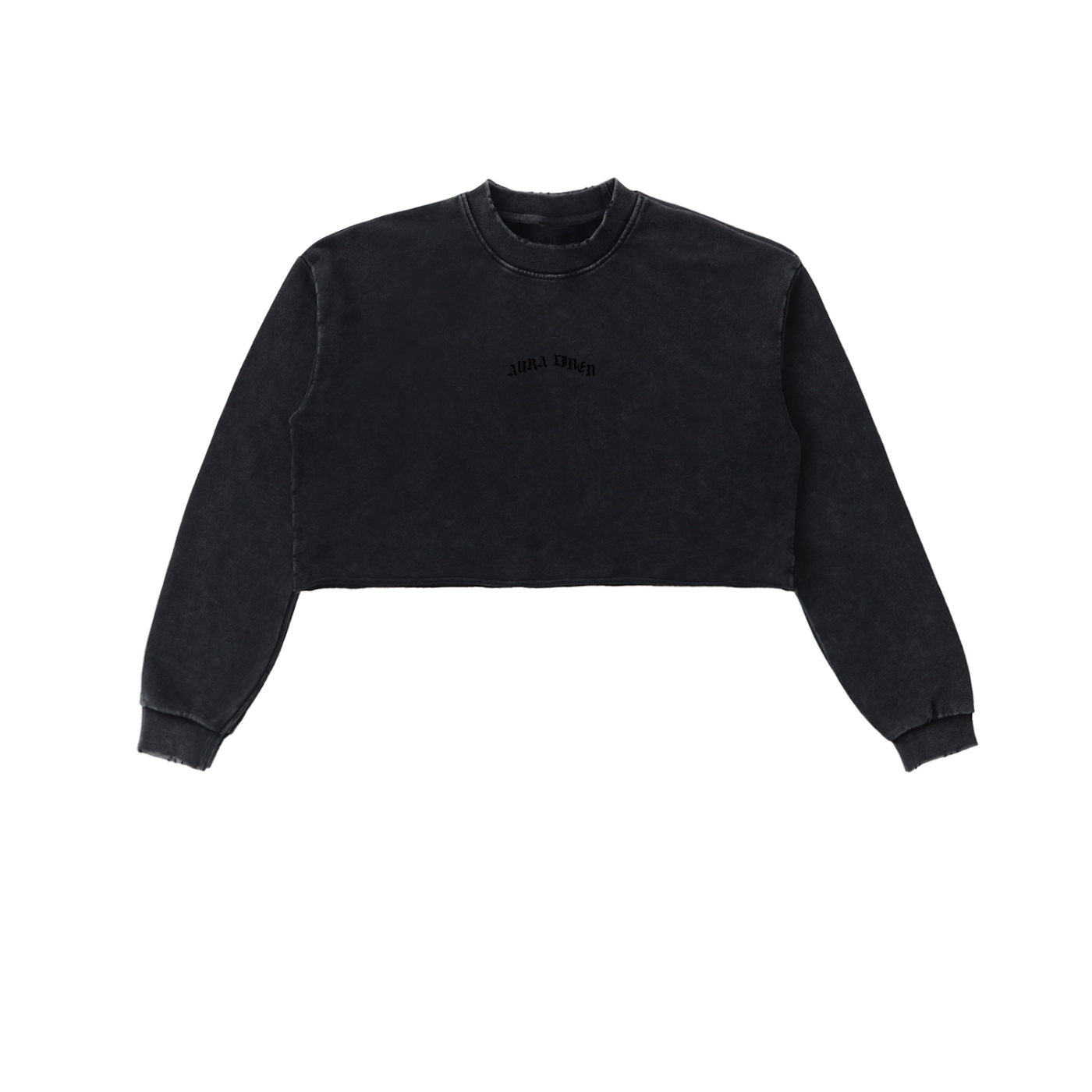 Raw Edge Cropped Sweatshirt - Aura Linen