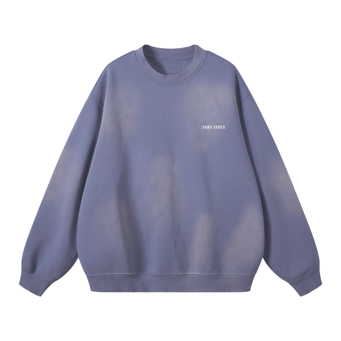 Streetwear Unisex Monkey Washed Dyed Fleece Pullover