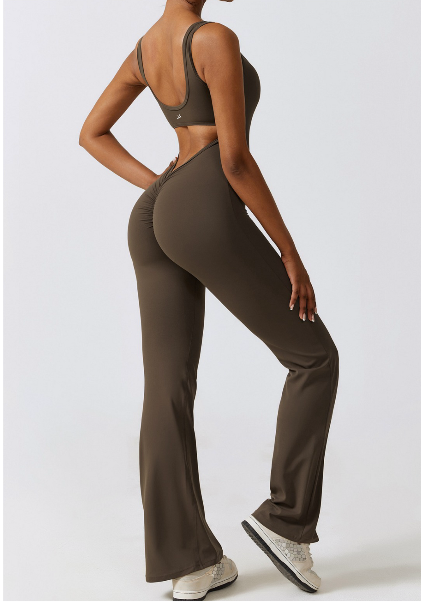 Slate Active Bodysuit – Flared Leg Jumpsuit - Aura Linen
