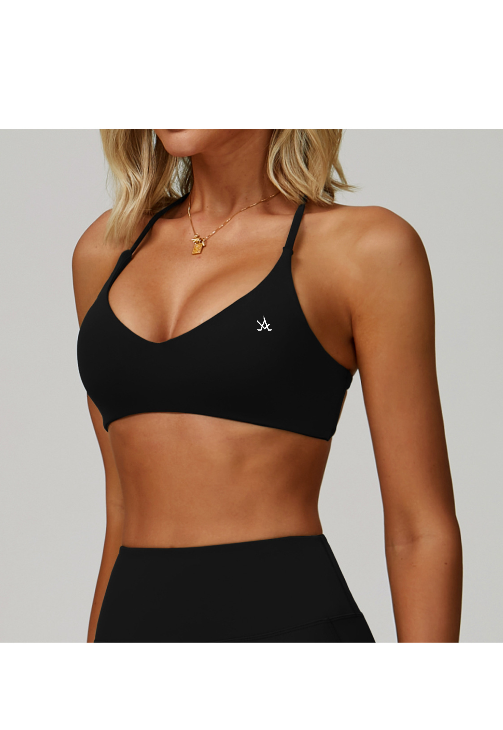 Aura Sports Bra – Graphic Logo Gym Top - Aura Linen