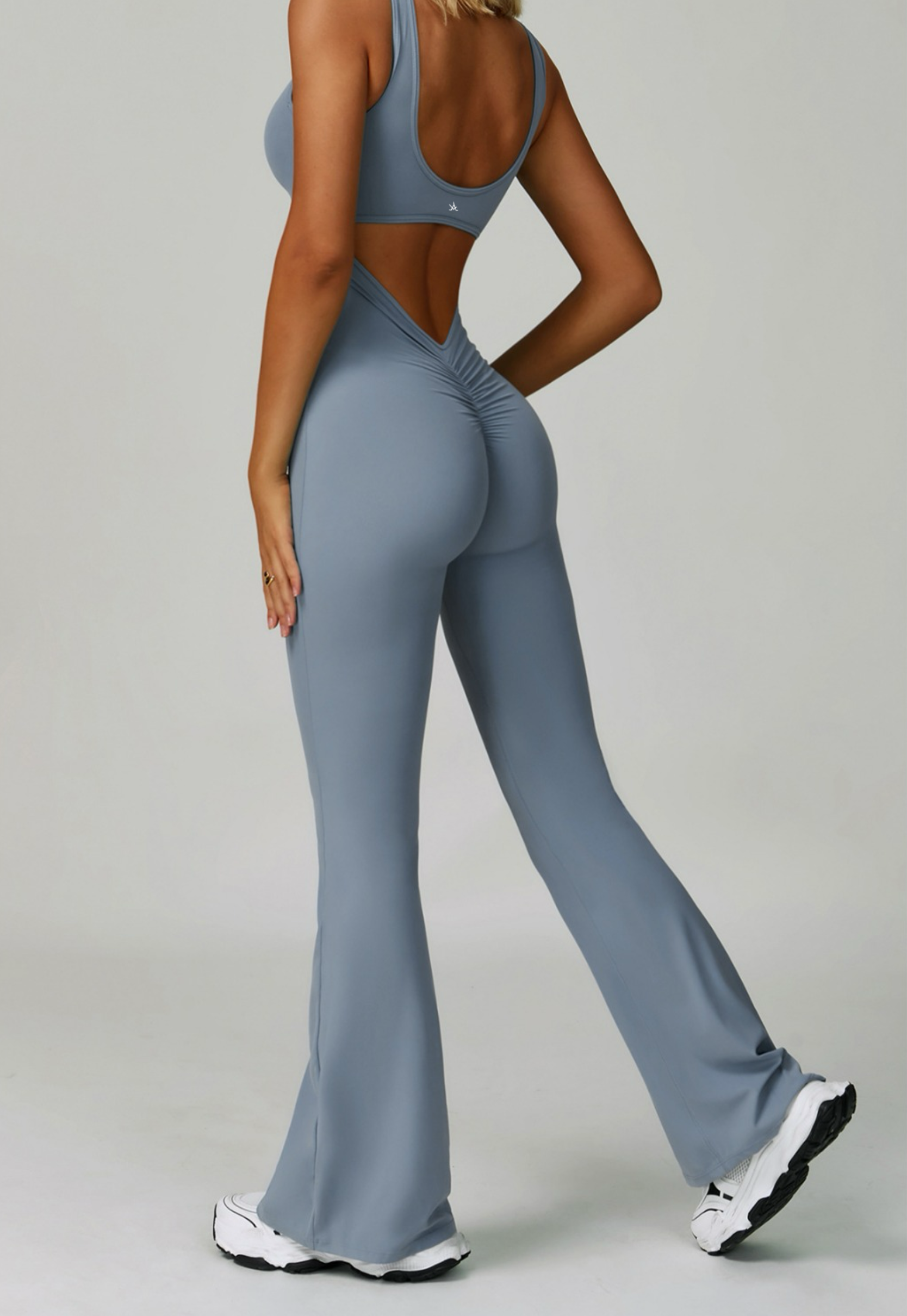 Slate Active Bodysuit – Flared Leg Jumpsuit - Aura Linen