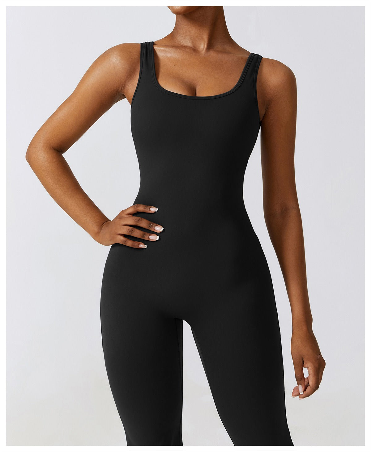 Slate Active Bodysuit – Flared Leg Jumpsuit - Aura Linen