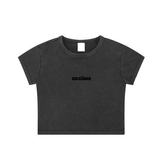 Snow Washed Crop Top - Aura Linen
