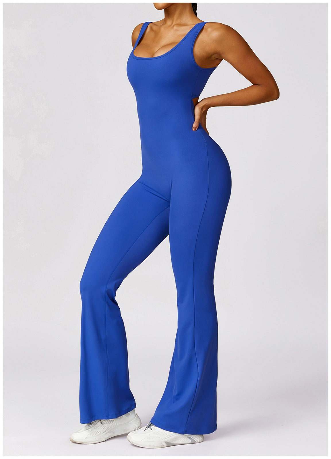Slate Active Bodysuit – Flared Leg Jumpsuit - Aura Linen