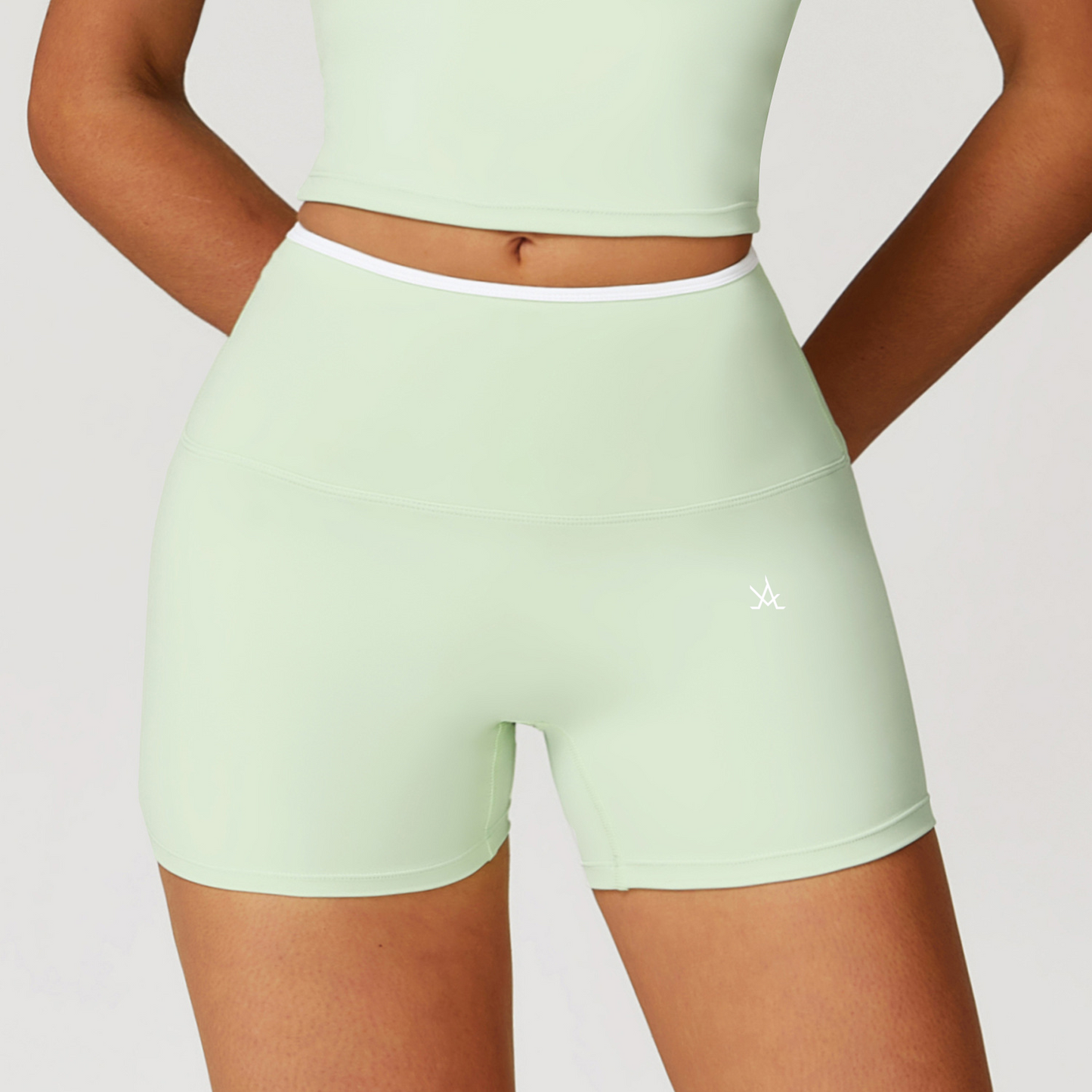 High-Waist Gym Shorts – Active Streetwear - Aura Linen